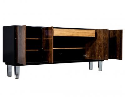 Carrocel Custom Walnut and Acrylic Modern Credenza