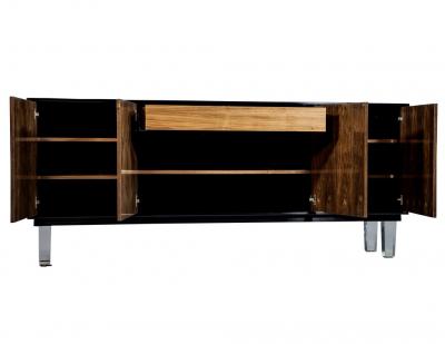 Carrocel Custom Walnut and Acrylic Modern Credenza