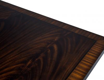 Carrocel Interiors Custom Art Deco Style Mahogany Dining Table with Rosewood Banding by Carrocel