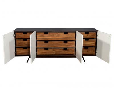 Carrocel Interiors Custom Modern Brass and Walnut Sideboard by Carrocel