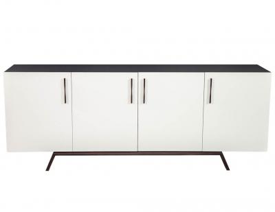 Carrocel Interiors Custom Modern Brass and Walnut Sideboard by Carrocel