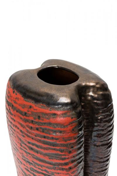 Carstens of T nnieshof West German Two Lobed Form Orange and Black Fat Lava Glaz