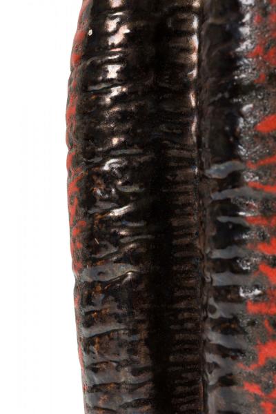 Carstens of T nnieshof West German Two Lobed Form Orange and Black Fat Lava Glaz