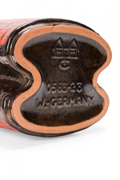 Carstens of T nnieshof West German Two Lobed Form Orange and Black Fat Lava Glaz