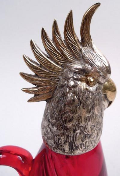 Cartier Funny Flamboyant Cockatoo Oil Vinegar Salad Dressing Pair