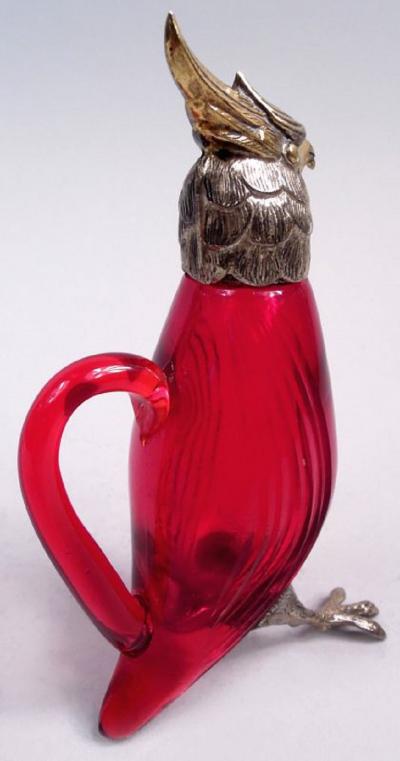 Cartier Funny Flamboyant Cockatoo Oil Vinegar Salad Dressing Pair