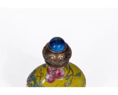 Cartier Silver Mounted Chinese Porcelain Snuff Bottles in Original Box