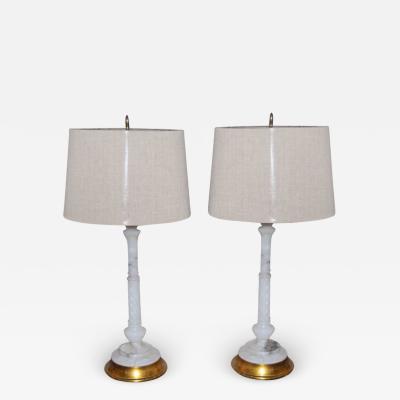 Carved Alabaster Table Lamps