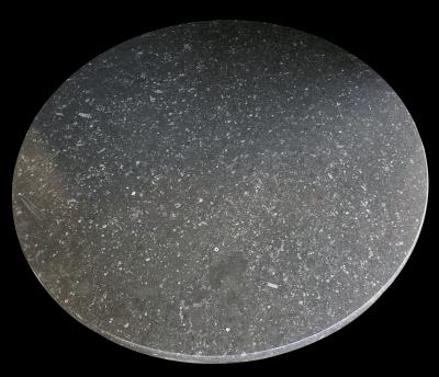 Carved Belgian Bluestone Round Dining Center Table with Barrel form Base