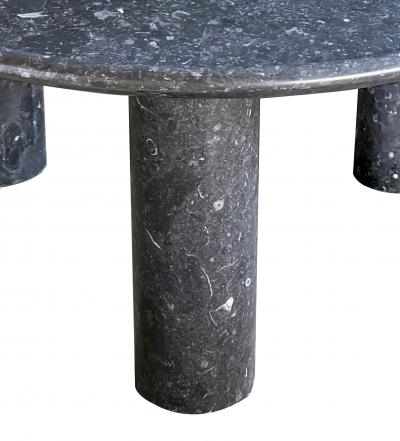 Carved Belgian Bluestone Round Tripod Coffee Table with Dish Top Customizable