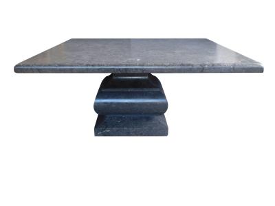 Carved Belgian Bluestone Square Dining Center Table with Baluster form Base