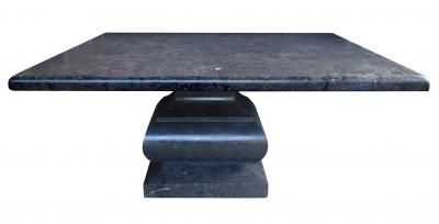Carved Belgian Bluestone Square Dining Center Table with Baluster form Base