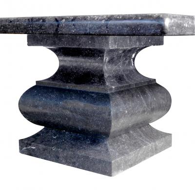 Carved Belgian Bluestone Square Dining Center Table with Baluster form Base