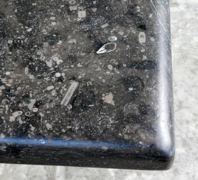 Carved Belgian Bluestone Square Dining Center Table with Baluster form Base