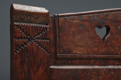 Carved Bench With Storing Space 19th Century