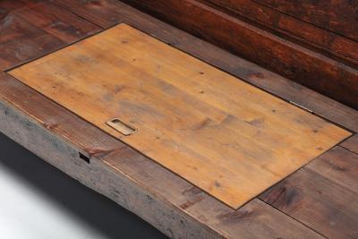 Carved Bench With Storing Space 19th Century
