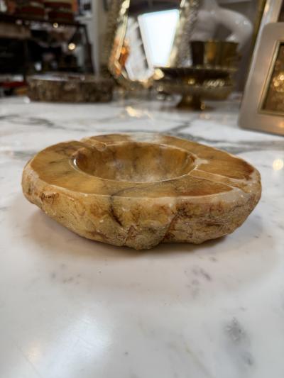 Carved Brown Marble Ashtray