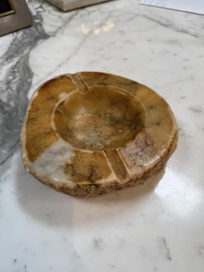 Carved Brown Marble Ashtray