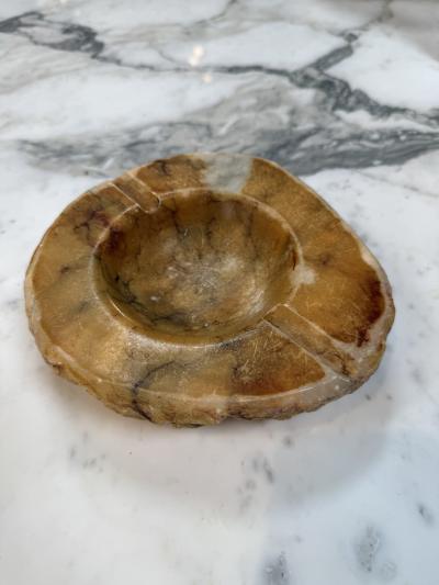 Carved Brown Marble Ashtray
