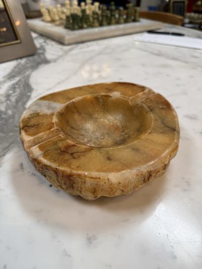 Carved Brown Marble Ashtray