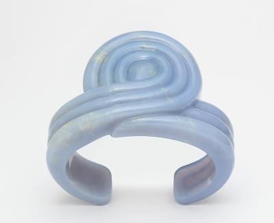 Carved Chalcedony Cuff Bracelet
