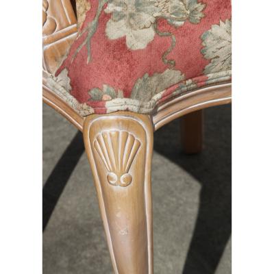 Carved French Style King Cane Back Chair