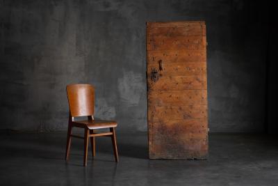 Carved Geometric Vernacular Pine Door Hautes Alpes France 19th Century
