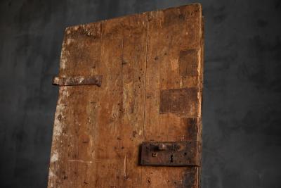 Carved Geometric Vernacular Pine Door Hautes Alpes France 19th Century
