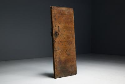Carved Geometric Vernacular Pine Door Hautes Alpes France 19th Century