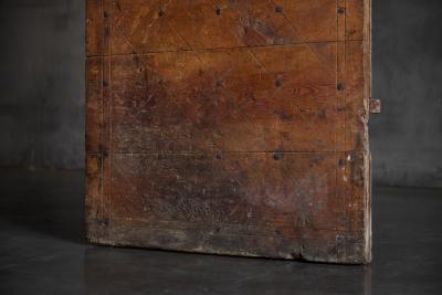 Carved Geometric Vernacular Pine Door Hautes Alpes France 19th Century