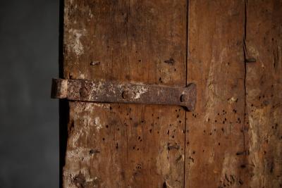 Carved Geometric Vernacular Pine Door Hautes Alpes France 19th Century