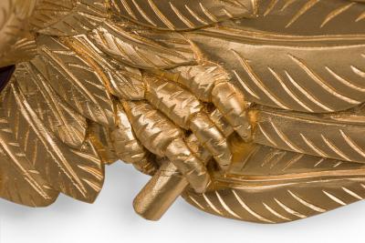 Carved Gilt Wooden Eagle Wall Hanging