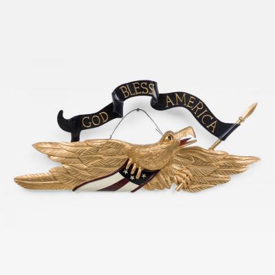 Carved Gilt Wooden Eagle Wall Hanging