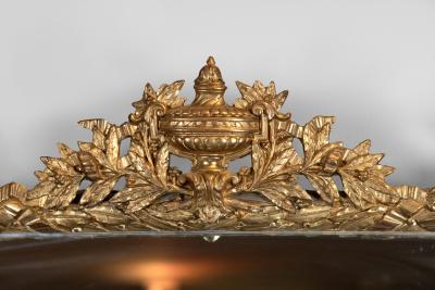 Carved Giltwood Bay Ribbon Pier Mirror French Circa 1880