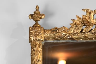 Carved Giltwood Bay Ribbon Pier Mirror French Circa 1880