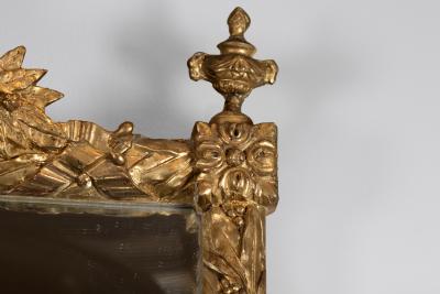 Carved Giltwood Bay Ribbon Pier Mirror French Circa 1880