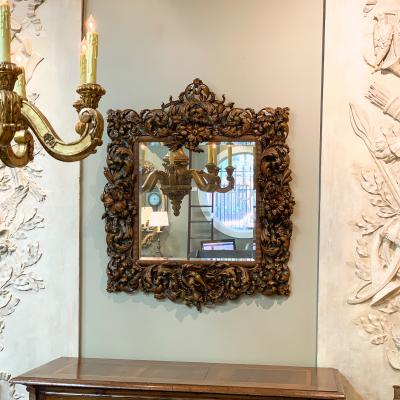 Carved Limewood Mirror Frame In The Manner Of Grindling Gibbons English ca1880 