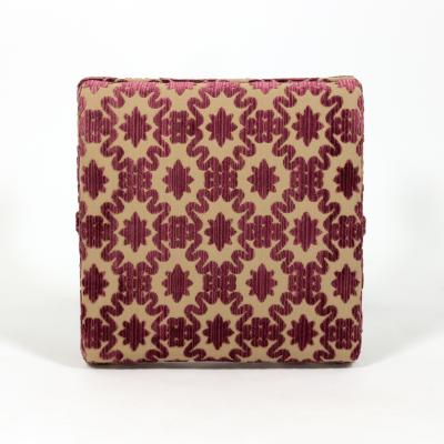 Carved Mahogany Curule Form Upholstered Stool English Circa 1890