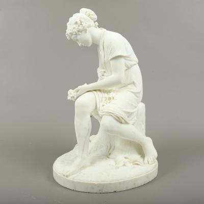 Carved Marble Figure of Classical Young Lady