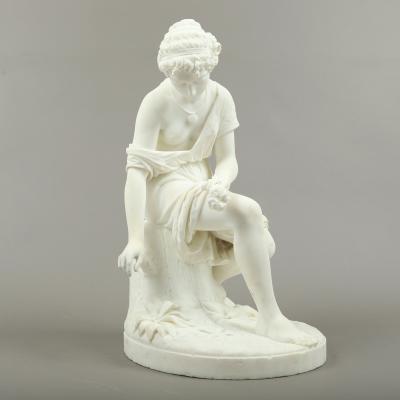 Carved Marble Figure of Classical Young Lady