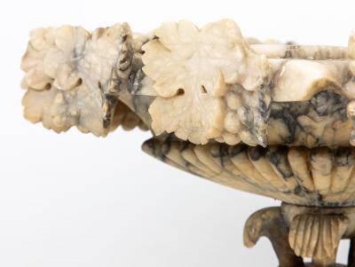 Carved Marble Shaped Neoclassical Urn Italy 19th Century