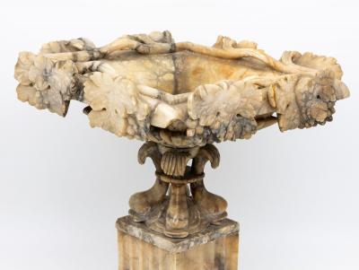 Carved Marble Shaped Neoclassical Urn Italy 19th Century