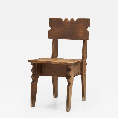 Carved Natural Wood Chair from Fran ois Catroux Collection France 20th century