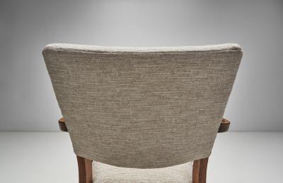 Carved Oak Accent Chair Europe 1930s
