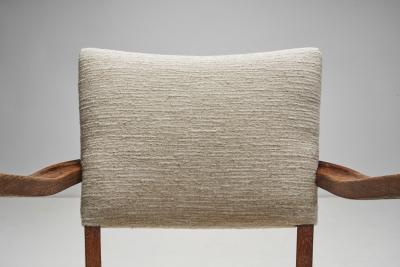 Carved Oak Accent Chair Europe 1930s