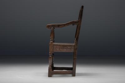 Carved Oak Armchair England 17th Century