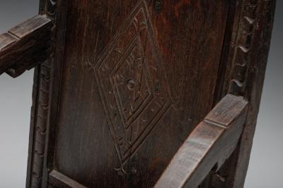 Carved Oak Armchair England 17th Century