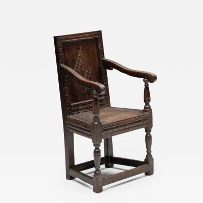 Carved Oak Armchair England 17th Century