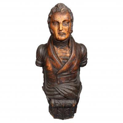 Carved Pine Ship Figurehead Of Admiral David Farragut
