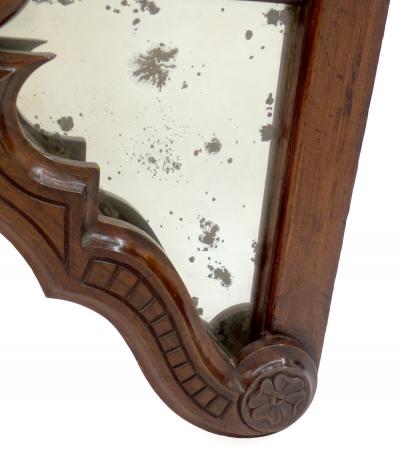 Carved Pine and Walnut Mirror